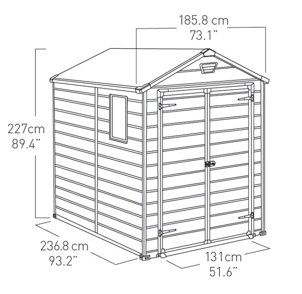 Keter Manor 6 Ft. W x 8 Ft. D Apex Plastic Shed & Reviews Wayfair.co.uk